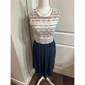 Dolan Blue Embroidered Dress (Size XS)